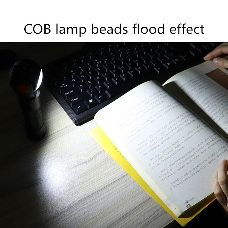 SKYWOLFEYE Lamp Head 360 Degree Rotation USB Rechargeable LED Glare Flashlight With Magnet COB Work Light, Without Battery