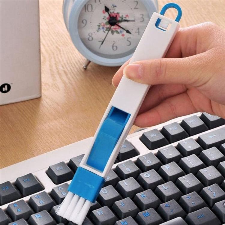2 PCS Mini Cleaning Brush with Detachable Dustpan for Window Groove Keyboard Corner Crannies, 2 PCS Blue
