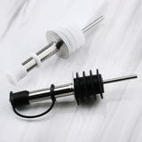 5 PCS Glass Bottle Stopper Stainless Steel Oil Stopper Silicone Stopper, White Hat Straight Mouth, White Hat Automatic Cap, Black Hat Straight Mouth, Black Hat Automatic Cap