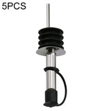 5 PCS Glass Bottle Stopper Stainless Steel Oil Stopper Silicone Stopper, White Hat Straight Mouth, White Hat Automatic Cap, Black Hat Straight Mouth, Black Hat Automatic Cap