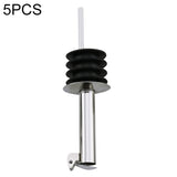 5 PCS Glass Bottle Stopper Stainless Steel Oil Stopper Silicone Stopper, White Hat Straight Mouth, White Hat Automatic Cap, Black Hat Straight Mouth, Black Hat Automatic Cap