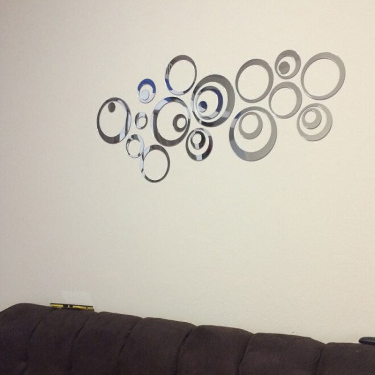 Wall Clock 3D Three-dimensional Acrylic Fashion Mirror Wall Stickers Clock DIY Circle Combination Decorative Clock