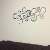 Wall Clock 3D Three-dimensional Acrylic Fashion Mirror Wall Stickers Clock DIY Circle Combination Decorative Clock