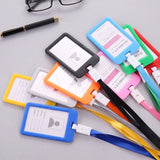 3 PCS Credit Card Holders PU Bank Card Neck Strap Bus Card ID Card Holder Identity Badge with Lanyard, Black, Pink, Gray, Green, Red, Yellow, Light Blue, Orange, Sapphire Blue