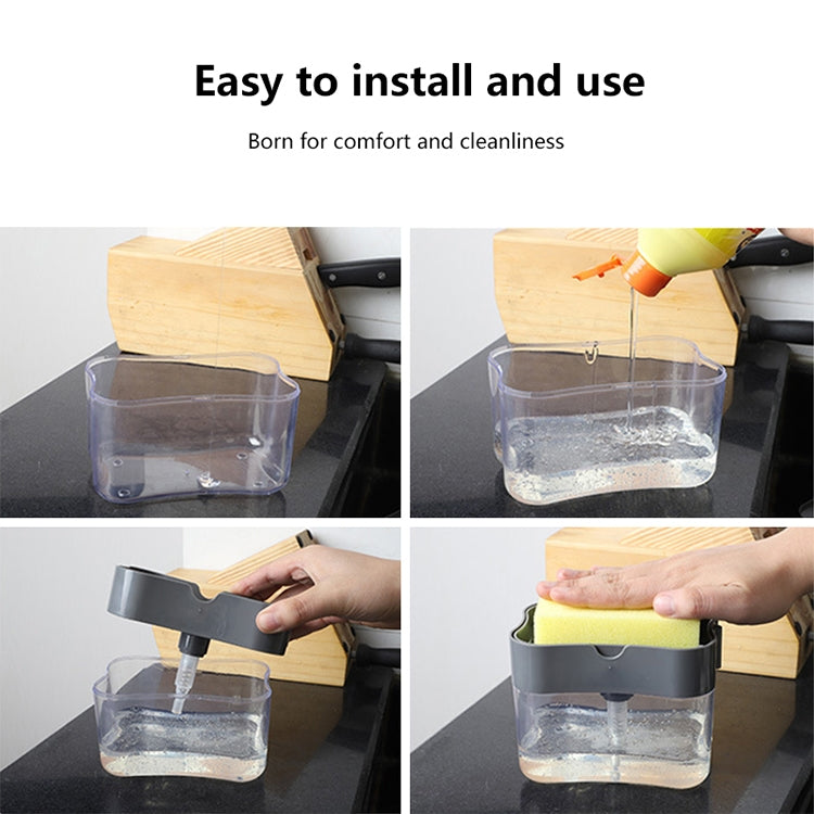 Press Soap Dispenser Kitchen Detergent Wash Presser, Gray