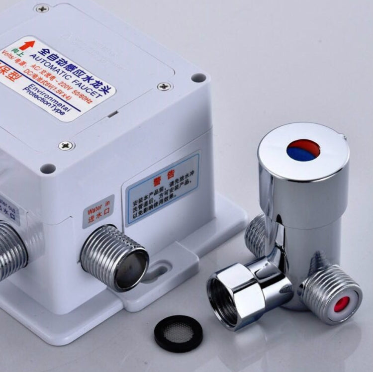 Brass Adjustable Temperature Three-way Valve Cold And Hot Water Mixing Switch Brass Induction Faucet, Three-way Valve