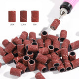 100pcs / Pack Nail Art Electric Grinder Accessories Sandpaper Ring Sand Cloth Ring Grinding Ring, 80#, 120#, 180#