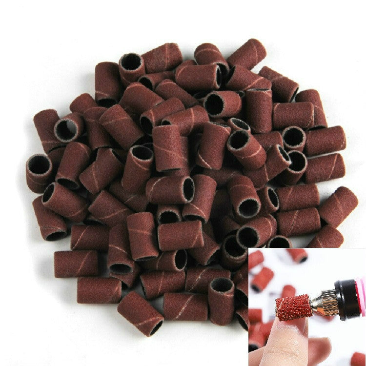 100pcs / Pack Nail Art Electric Grinder Accessories Sandpaper Ring Sand Cloth Ring Grinding Ring, 80#, 120#, 180# 120#