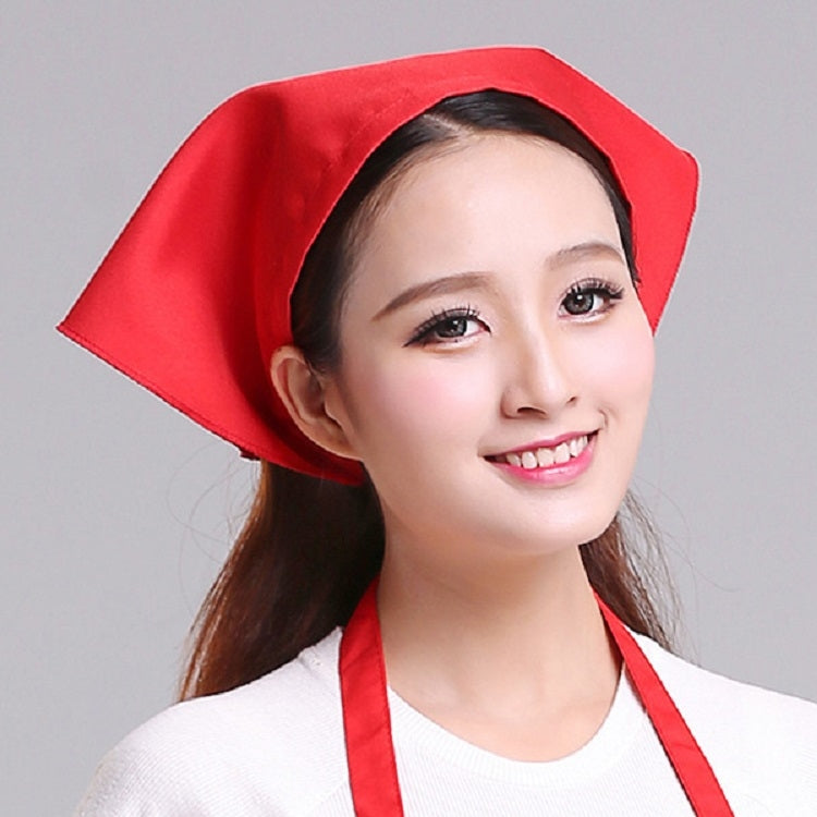 Waiter Men and Women Kitchen Work Turban Hat Triangle Scarf Chef Hat, Adjustable Adjustable Red Tie Belt