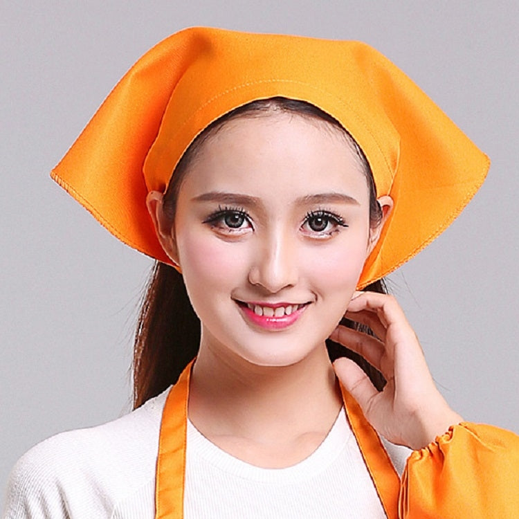 Waiter Men and Women Kitchen Work Turban Hat Triangle Scarf Chef Hat, Adjustable Adjustable Orange Tie Belt