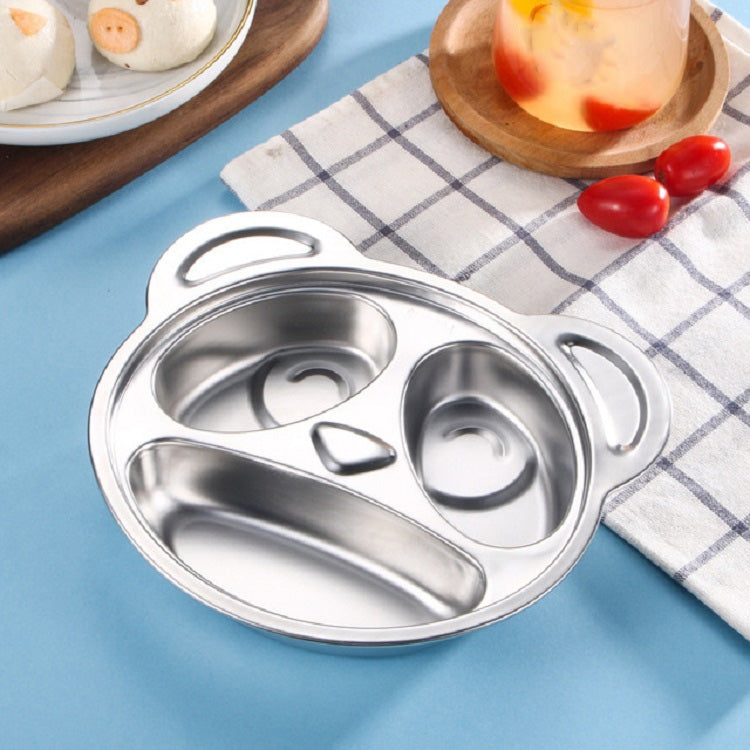 Children Household Stainless Steel Grid Cartoon Dinner Plate, Dinner Plate