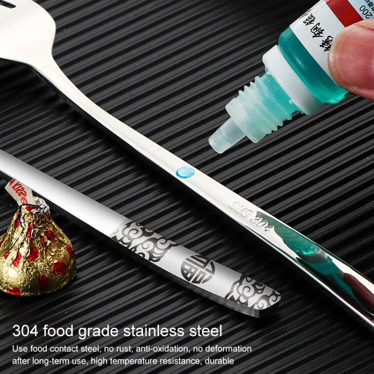 Stainless Steel Tableware Student Office Worker Portable Tableware Set, 2 PCS / Set Gold