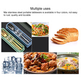 Stainless Steel Tableware Student Office Worker Portable Tableware Set, 2 PCS / Set Gold