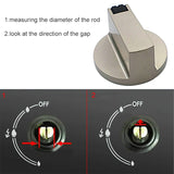 2 PCS Universal Metal Rotary Switch Control Knobs Replacement Accessories for Home Kitchen Gas Stove, 2 PCS Shaft Diameter 6mm