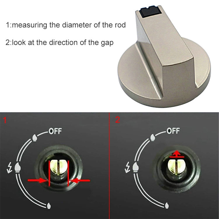 2 PCS Universal Metal Rotary Switch Control Knobs Replacement Accessories for Home Kitchen Gas Stove, 2 PCS Shaft Diameter 6mm