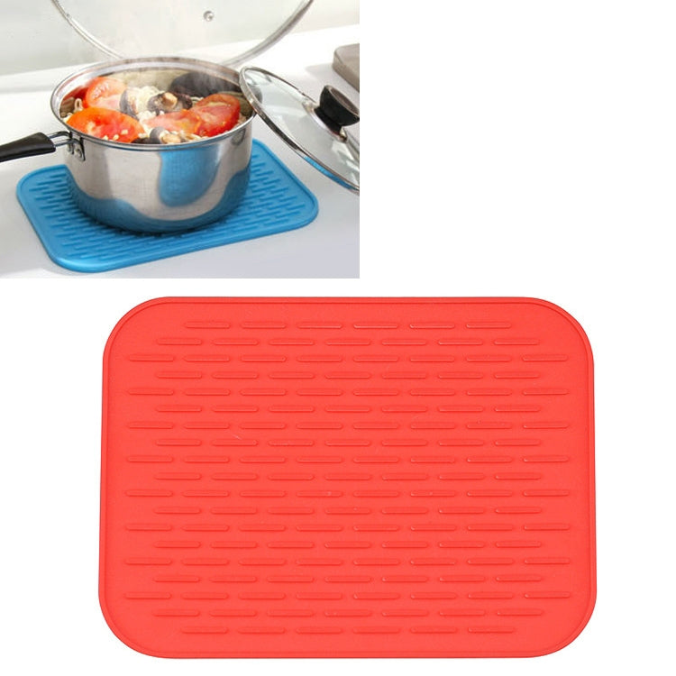 Thicken Colorful Silicone Insulation Mat European Anti-burning Pot Pad Table Waterproof Phone Pad Red
