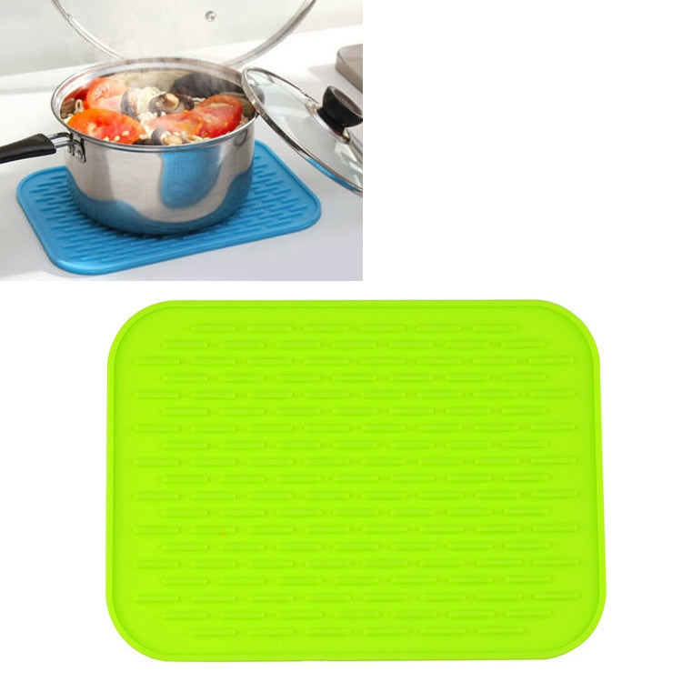 Thicken Colorful Silicone Insulation Mat European Anti-burning Pot Pad Table Waterproof Phone Pad Green