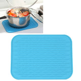 Thicken Colorful Silicone Insulation Mat European Anti-burning Pot Pad Table Waterproof Phone Pad Blue