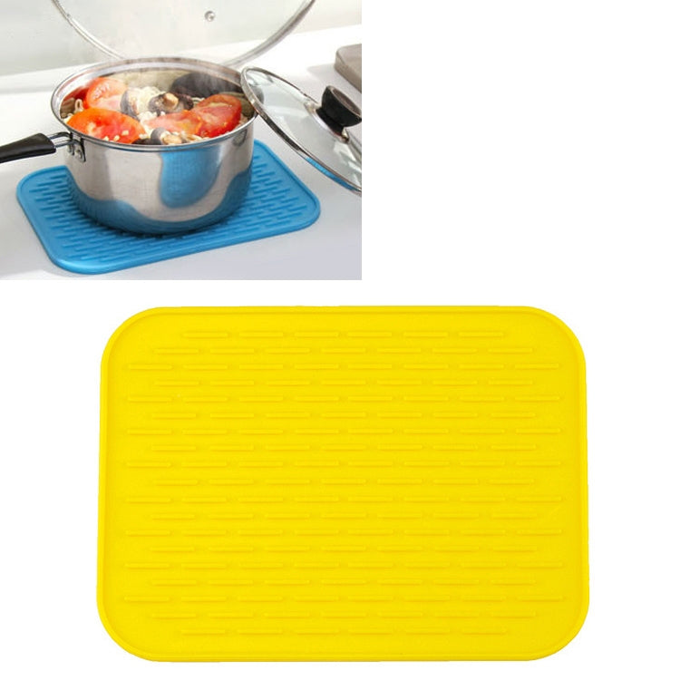 Thicken Colorful Silicone Insulation Mat European Anti-burning Pot Pad Table Waterproof Phone Pad Yellow