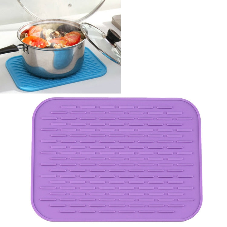 Thicken Colorful Silicone Insulation Mat European Anti-burning Pot Pad Table Waterproof Phone Pad Purple