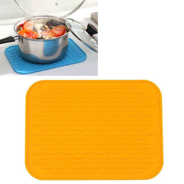 Thicken Colorful Silicone Insulation Mat European Anti-burning Pot Pad Table Waterproof Phone Pad Orange
