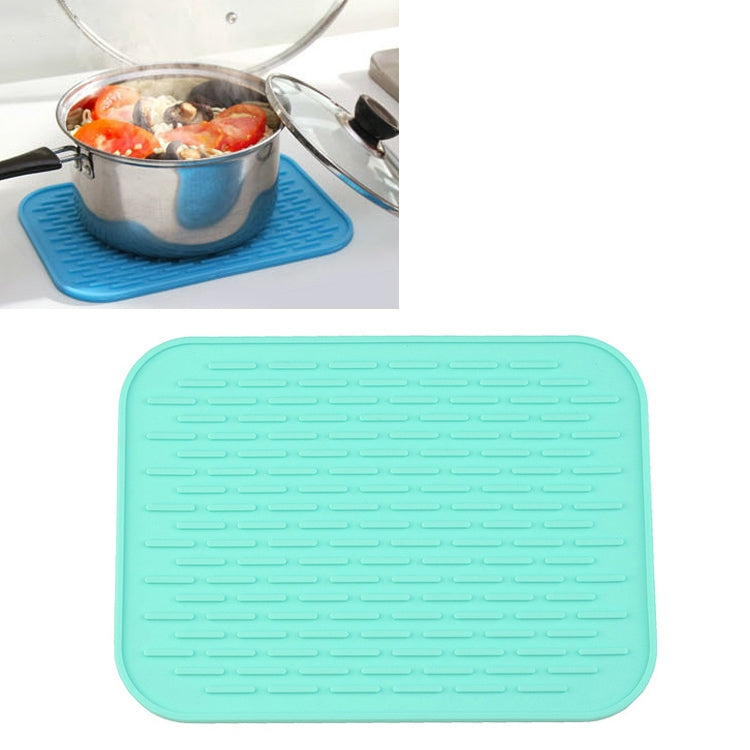 Thicken Colorful Silicone Insulation Mat European Anti-burning Pot Pad Table Waterproof Phone Pad Sky Blue