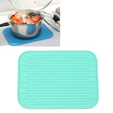 Thicken Colorful Silicone Insulation Mat European Anti-burning Pot Pad Table Waterproof Phone Pad Sky Blue