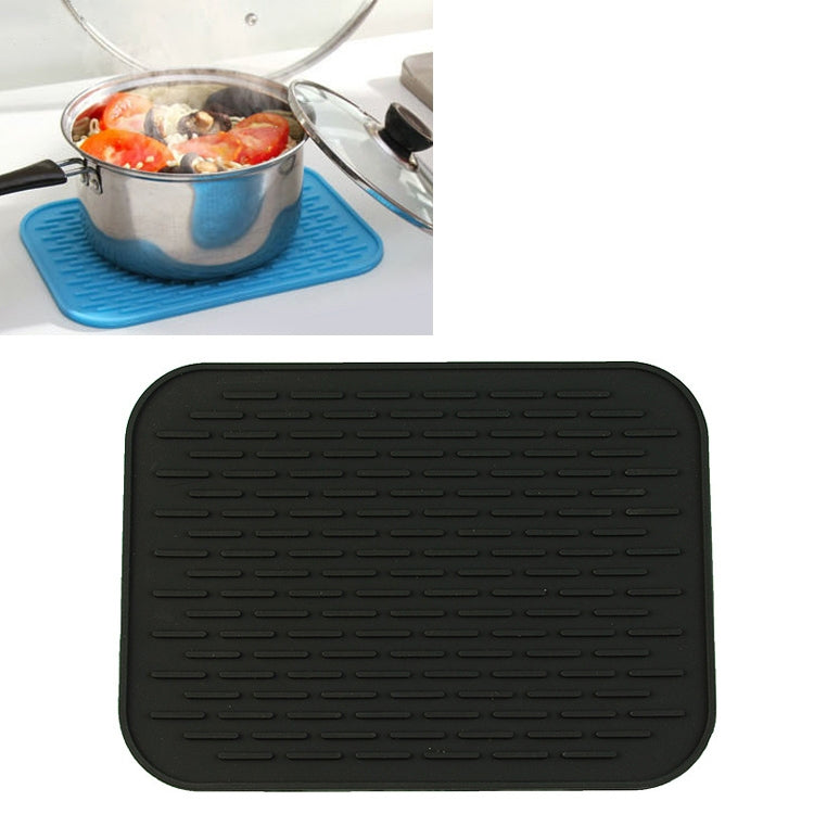 Thicken Colorful Silicone Insulation Mat European Anti-burning Pot Pad Table Waterproof Phone Pad Black
