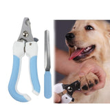 Two-piece Pet Toe Stainless Steel Cat and Dog Nail Clipper Filee, S, L S Blue