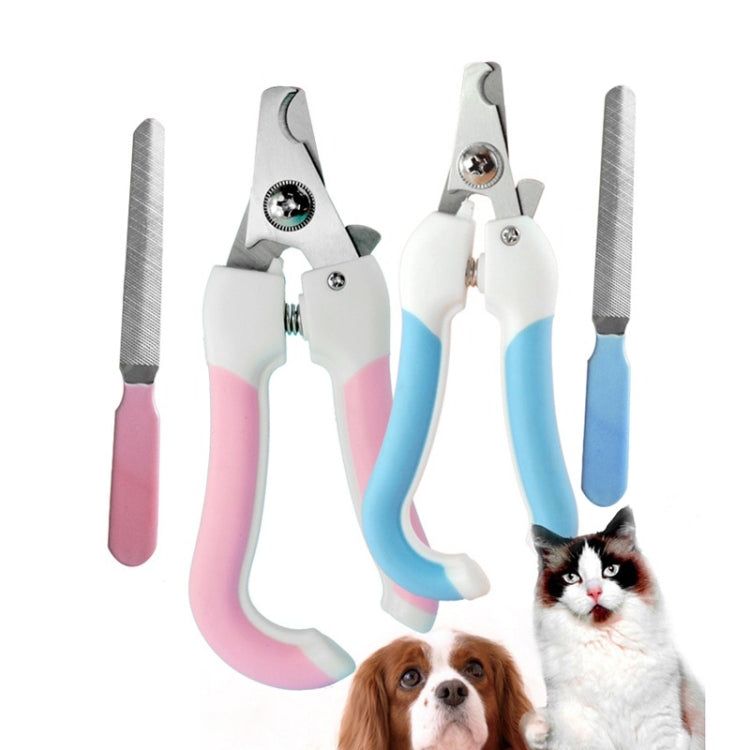 Two-piece Pet Toe Stainless Steel Cat and Dog Nail Clipper Filee, S, L