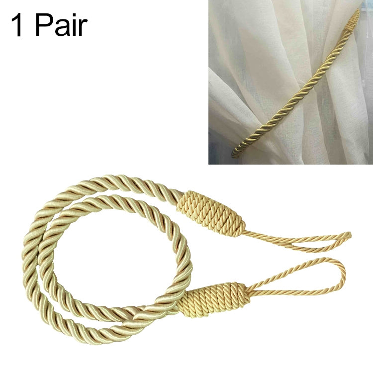 1 Pair Hand-wound Curtain Straps Curtain Rope Curtain Tassels Straps Yellow