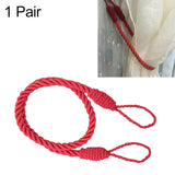 1 Pair Hand-wound Curtain Straps Curtain Rope Curtain Tassels Straps Red