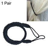 1 Pair Hand-wound Curtain Straps Curtain Rope Curtain Tassels Straps Black