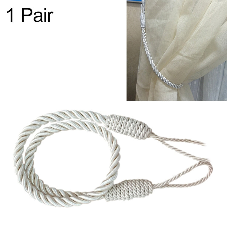 1 Pair Hand-wound Curtain Straps Curtain Rope Curtain Tassels Straps Ivory