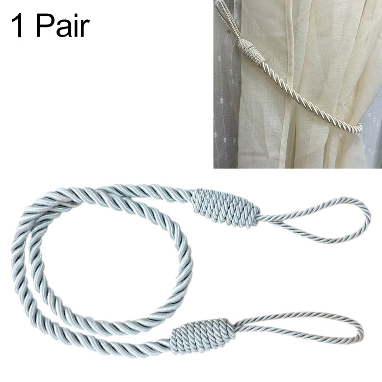 1 Pair Hand-wound Curtain Straps Curtain Rope Curtain Tassels Straps Silver Grey