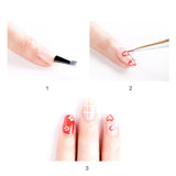 3 PCS Nail Art Brush Crystal Acrylic Thin Liner Drawing Pen Painting Stripes Flower Manicure Tools