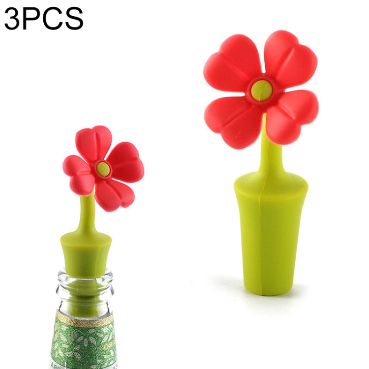 3 PCS Creative Wine Drink Preservation Stopper Flower Silicone Wine Stopper, 3 PCS Rose Stopper, 3 PCS Red Sun Flower Beer Stopper, 3 PCS Leaf Beer Stopper 3 PCS Red Sun Flower Beer Stopper Red Sun Flower