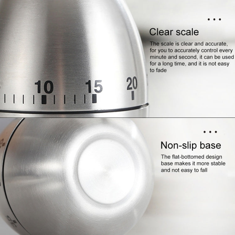 Mechanical Egg Kitchen Cooking Timer Alarm 60 Minutes Stainless Steel Kitchen Tools, Mechanical Egg Timer