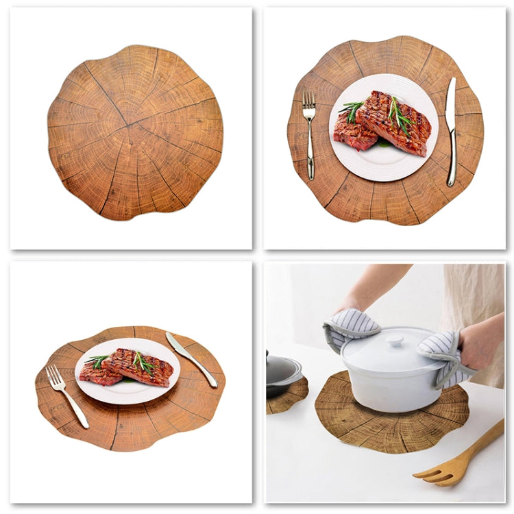 2 PCS Wood Placement Table Mats Tableware Pad Lotus Shape Tea Cup Bowl Decoration, Table Mats 1