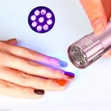 2 PCS Nail Dryer Mini LED Flashlight UV Lamp Portable For Nail Gel Fast Dryer
