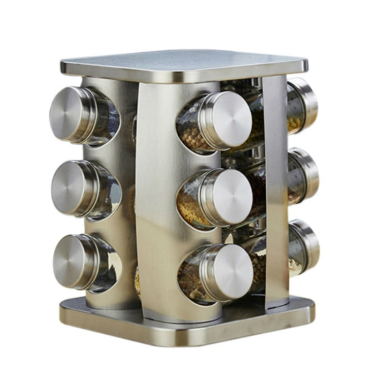 12 in 1 Stainless Steel Canister Set with Turnable Holder Silver