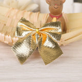 12 PCS Flocked Bow Christmas Tree Decoration, gold, red, silver