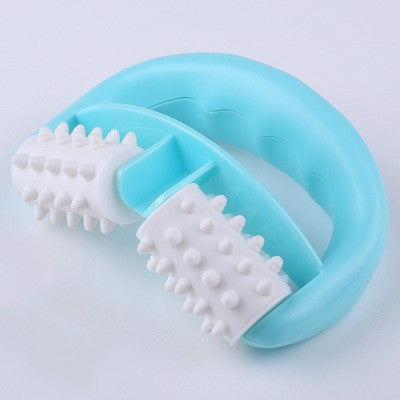 T9142 Plastic Manual Two-wheel Massager Round Handle Massager