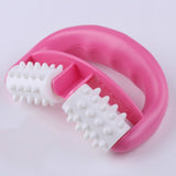 T9142 Plastic Manual Two-wheel Massager Round Handle Massager Red