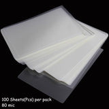 100pcs / Pack 3 Inch 80mic Thickness Clear Laminating Film Plastic film, 3 Inch 80mic
