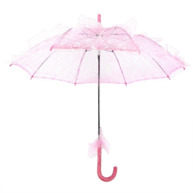Wedding Parties Bridal Lace Cotton Umbrella Dancing Photography Prop Umbrella, Pink, Red, Purple, Green, Black, Rose Red, White, Orange, Blue Pink