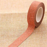 Flash Washi Sticky Paper Tape Label DIY Decorative Tape, Length: 10m, Golden Yellow, Rose Red, Sky Blue, Skin Pink, Orange, Green, Pink, Silver, Royal Blue, Coffee, Black, Floral, Light Gold, Jasper, Dark Blue