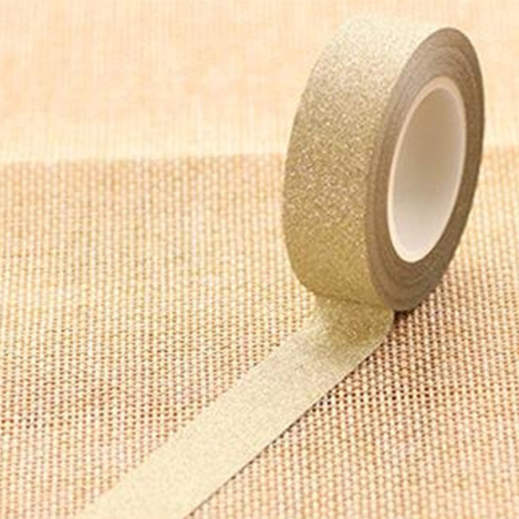 Flash Washi Sticky Paper Tape Label DIY Decorative Tape, Length: 10m, Golden Yellow, Rose Red, Sky Blue, Skin Pink, Orange, Green, Pink, Silver, Royal Blue, Coffee, Black, Floral, Light Gold, Jasper, Dark Blue