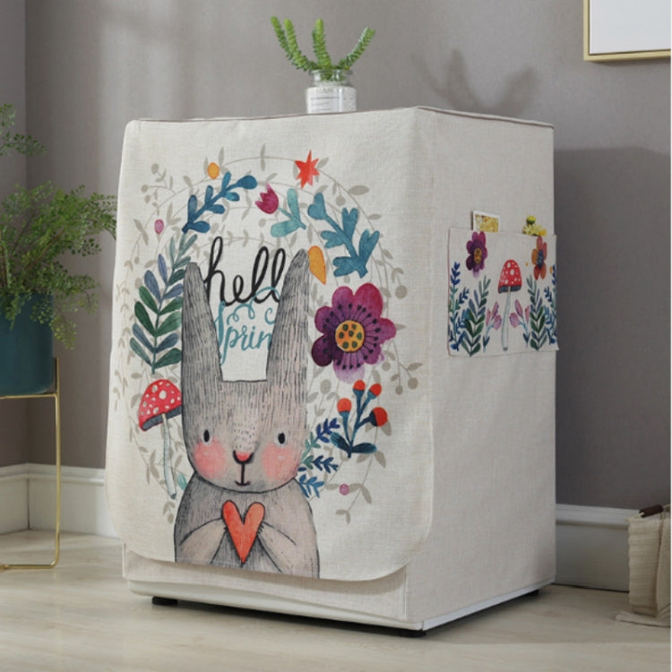 Cartoon Cotton and Linen Drum Roller Washing Machine Dust Cover, 83x60x60cm