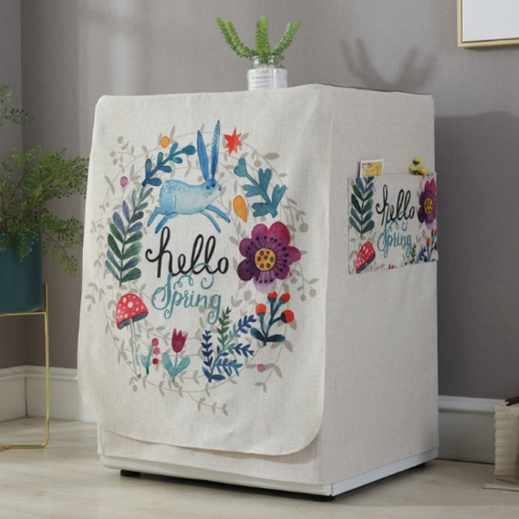 Cartoon Cotton and Linen Drum Roller Washing Machine Dust Cover, 83x60x60cm